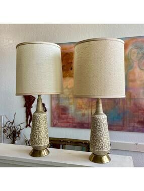 Mid-Century F.A.I.P Ceramic Lamps Set of 2